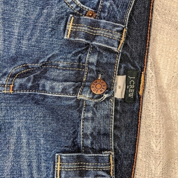 J Crew Raw Hem Frayed Denim Jean Mini Skirt - Picture 2 of 3